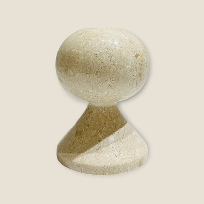 Knob Candle Stand - Travertine
