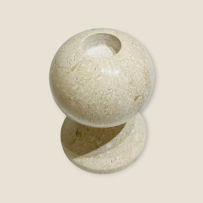 Knob Candle Stand - Travertine