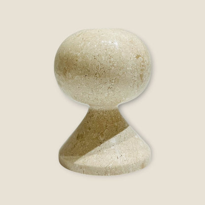 Knob Candle Stand - Travertine