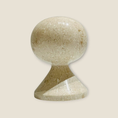 Knob Candle Stand - Travertine