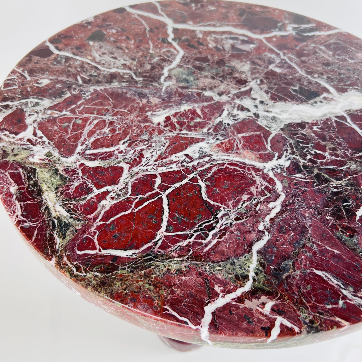 Marble Burgundy Webbed Side Table