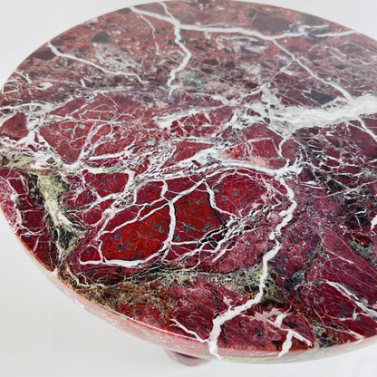 Marble Burgundy Webbed Side Table