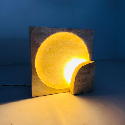 Eclipse Table Lamp - Travertine