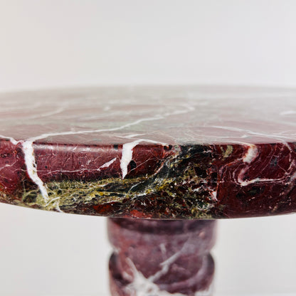 Marble Burgundy Webbed Side Table