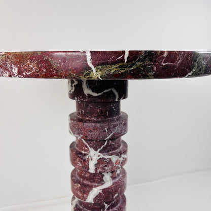 Marble Burgundy Webbed Side Table