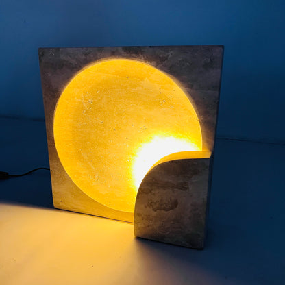 Eclipse Table Lamp - Travertine