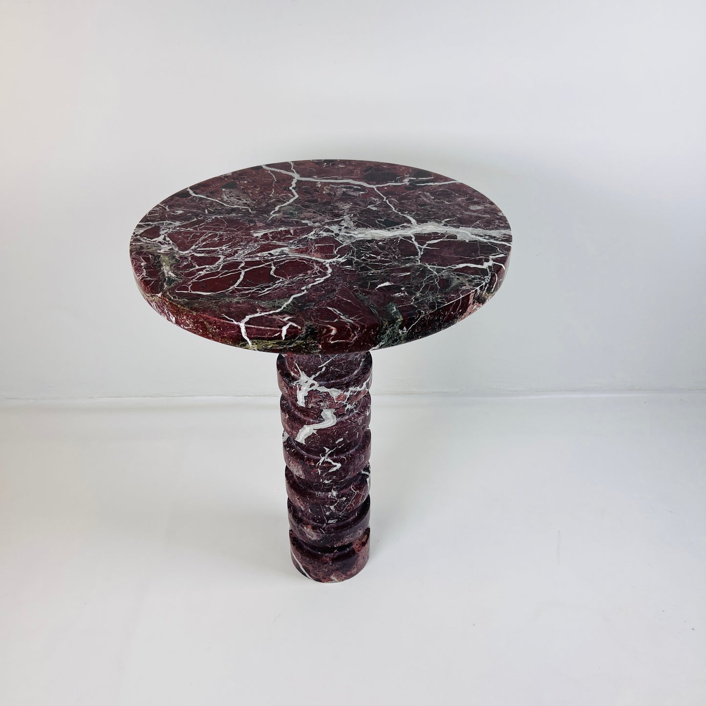 Marble Burgundy Webbed Side Table