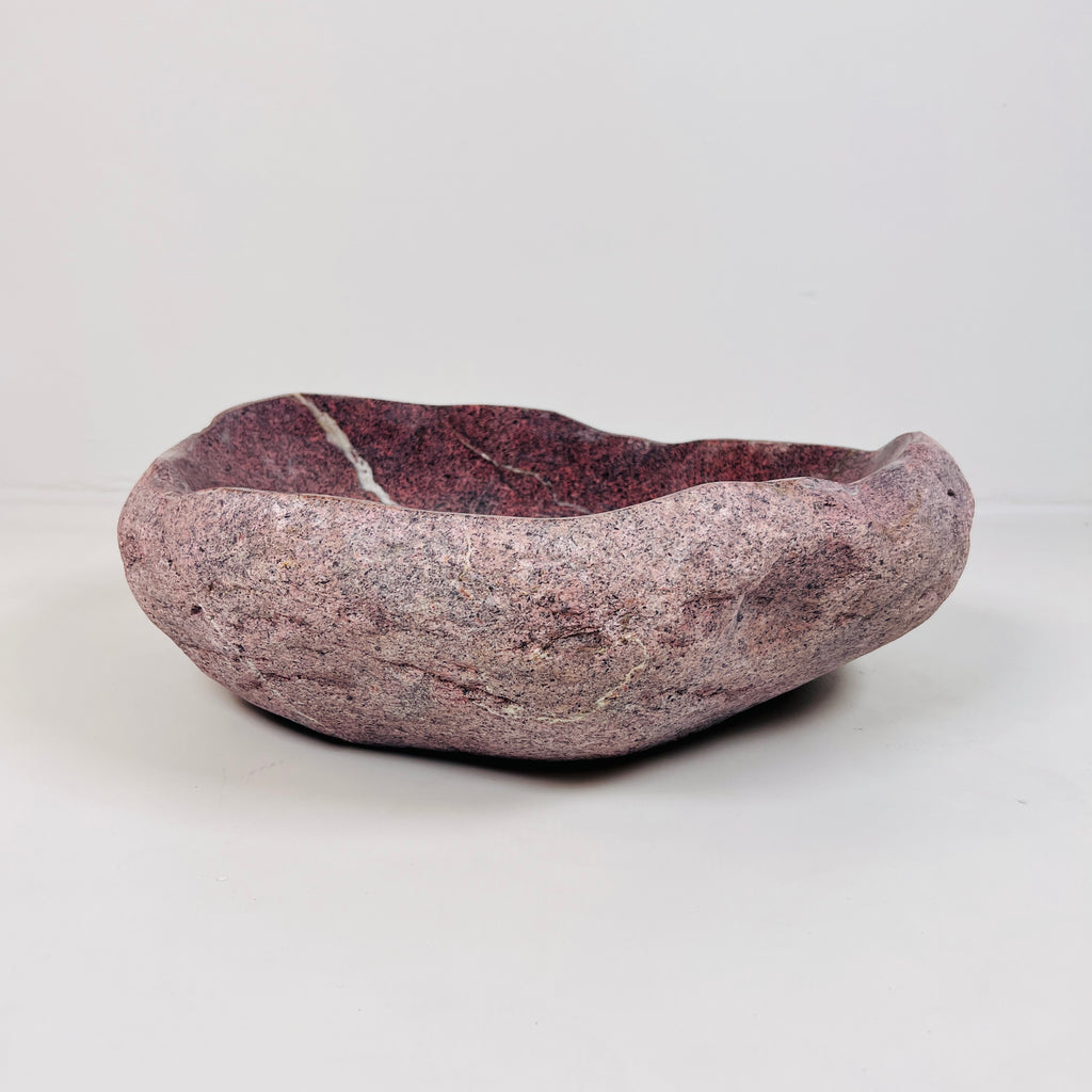 Flaming Red Ringed  River Stone Sink