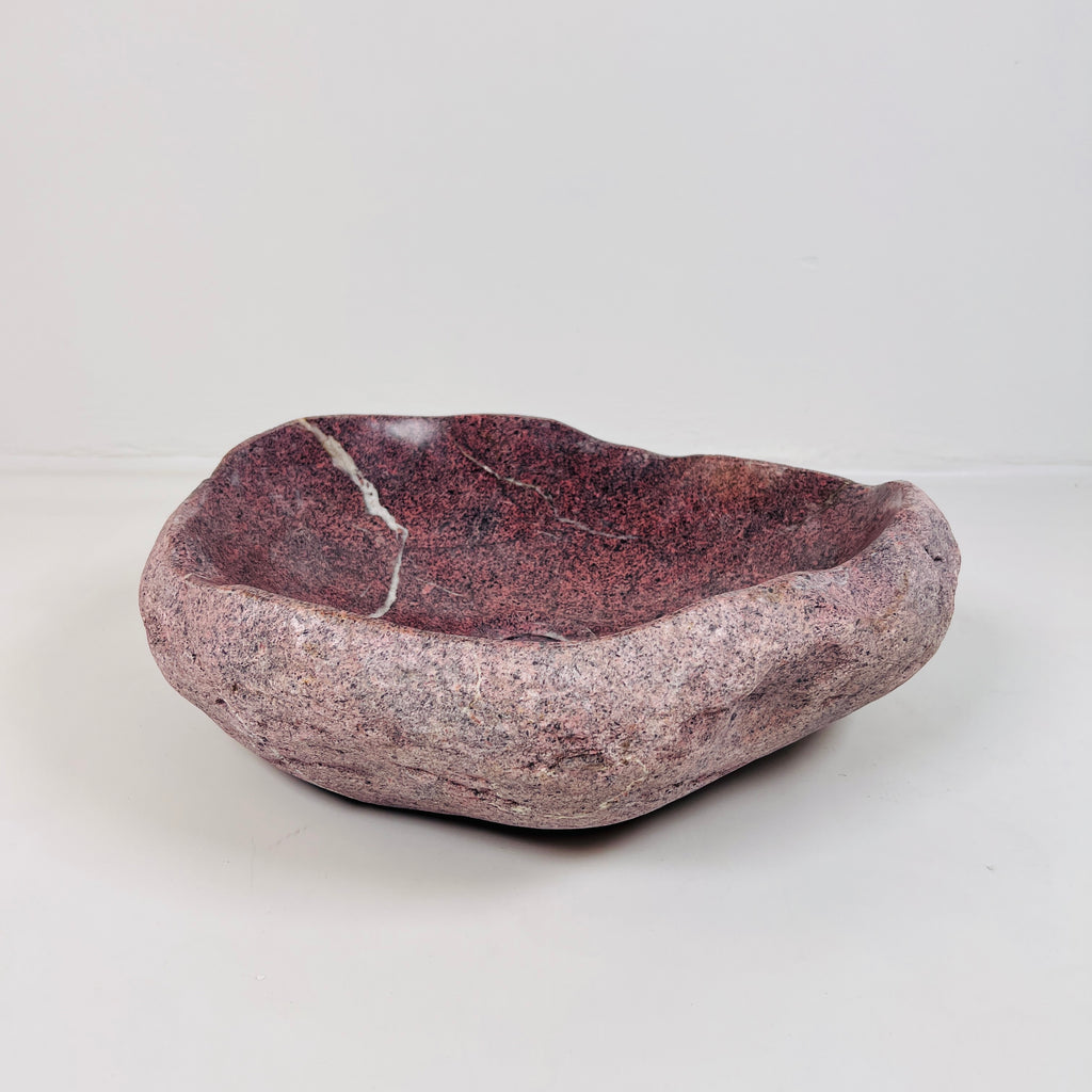 Flaming Red Ringed  River Stone Sink