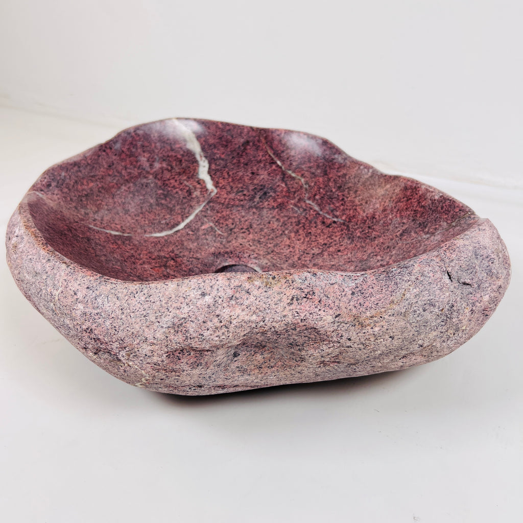 Flaming Red Ringed  River Stone Sink