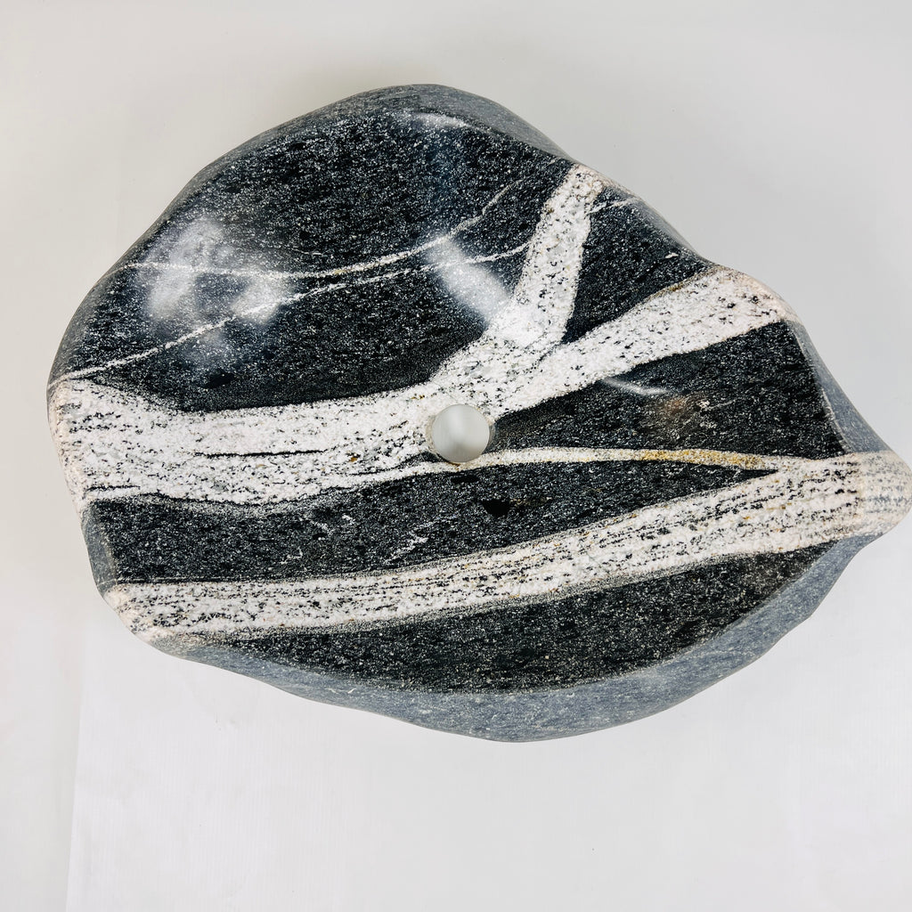 Zebra Striped River Stone Sink