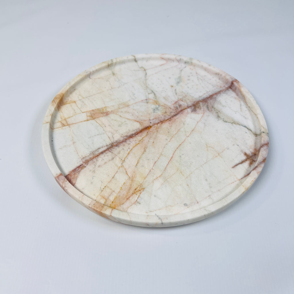 Red And Brown Veined Plate