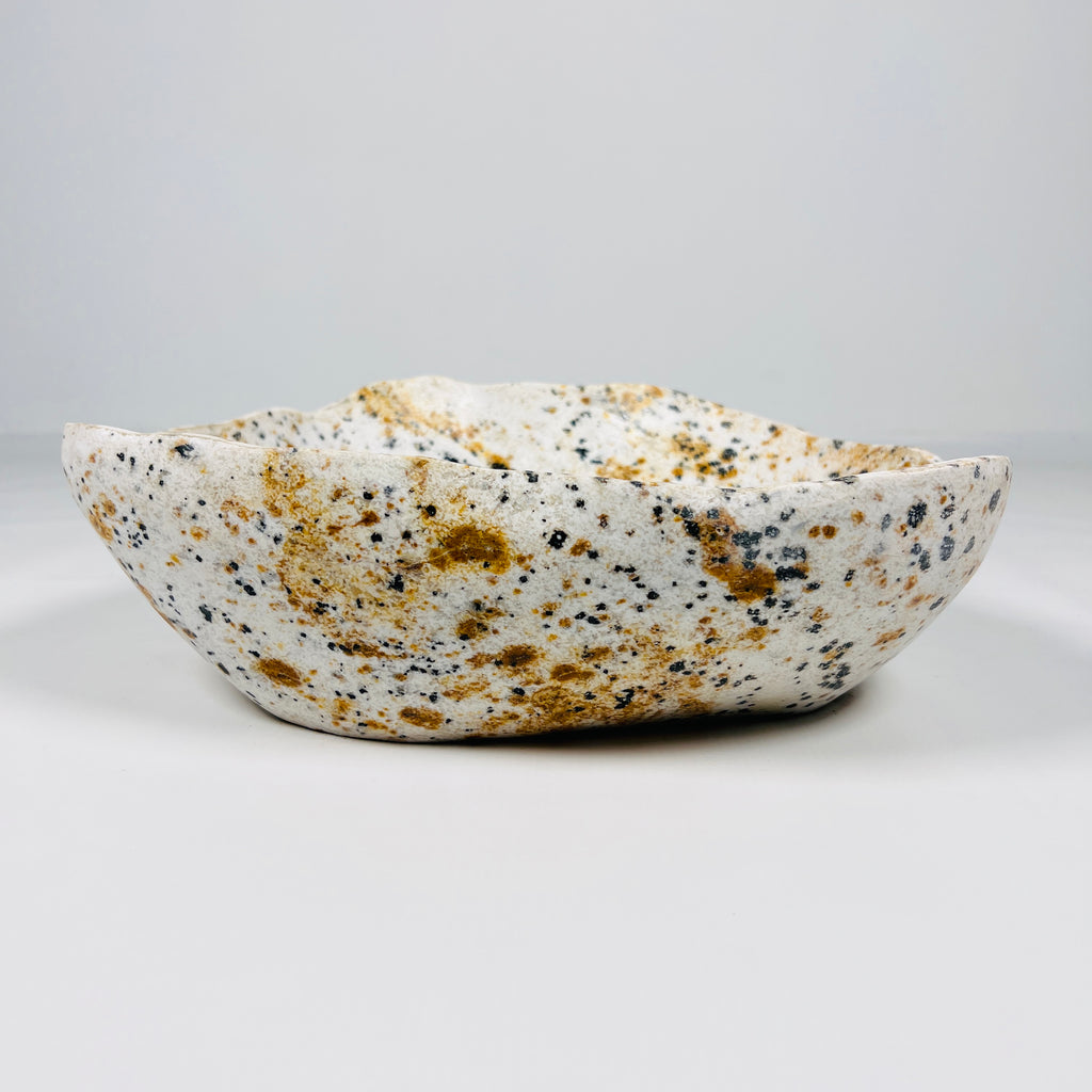 Yellow And Cream Riverstone Bowl