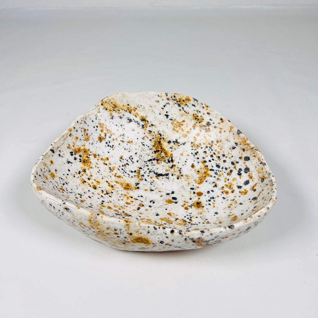 Yellow And Cream Riverstone Bowl