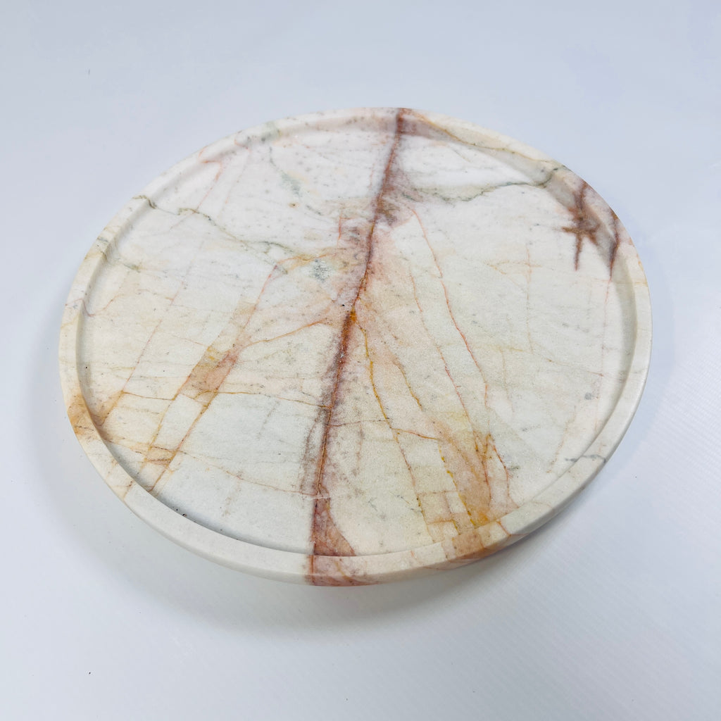 Red And Brown Veined Plate