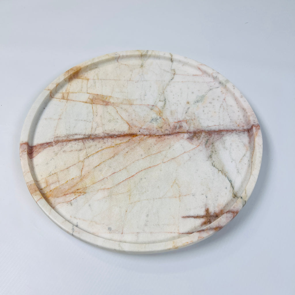 Red And Brown Veined Plate