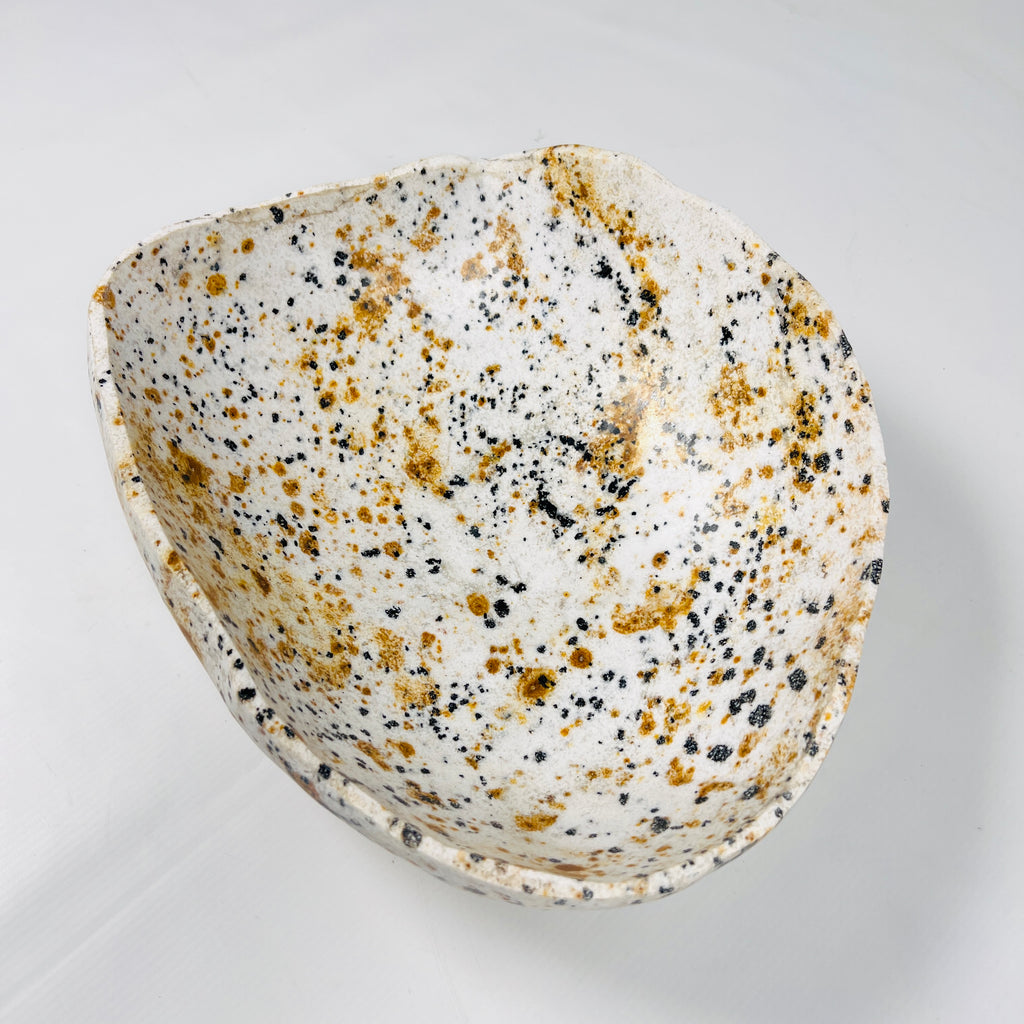 Yellow And Cream Riverstone Bowl