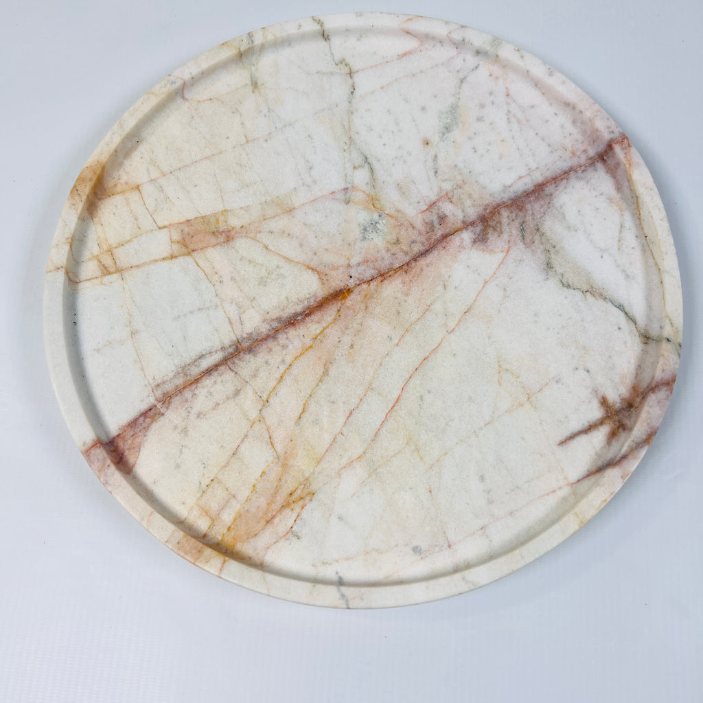 Red And Brown Veined Plate