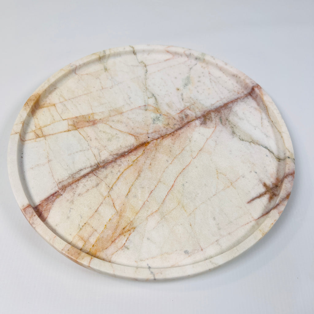 Red And Brown Veined Plate