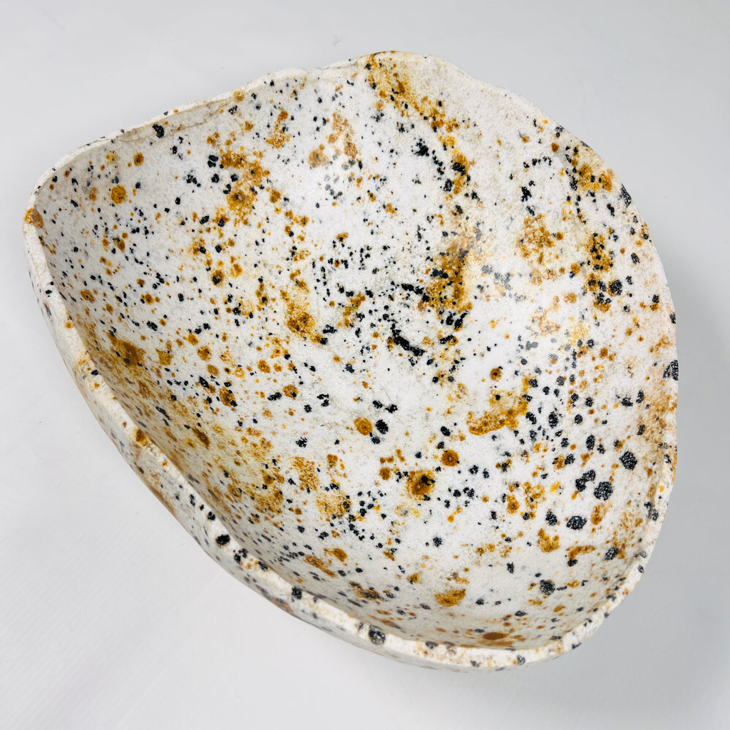 Yellow And Cream Riverstone Bowl