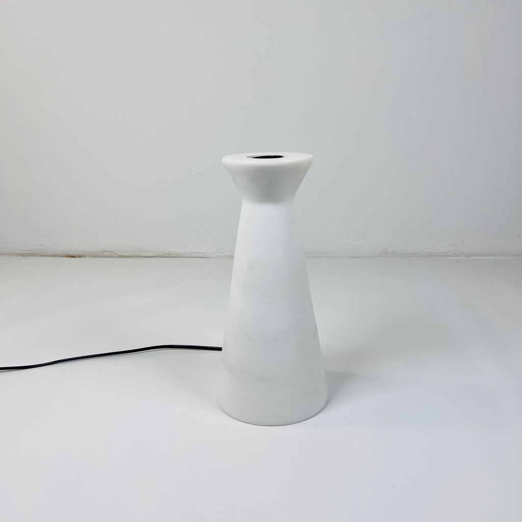 Upside Down Funnel White Marble Table Lamp