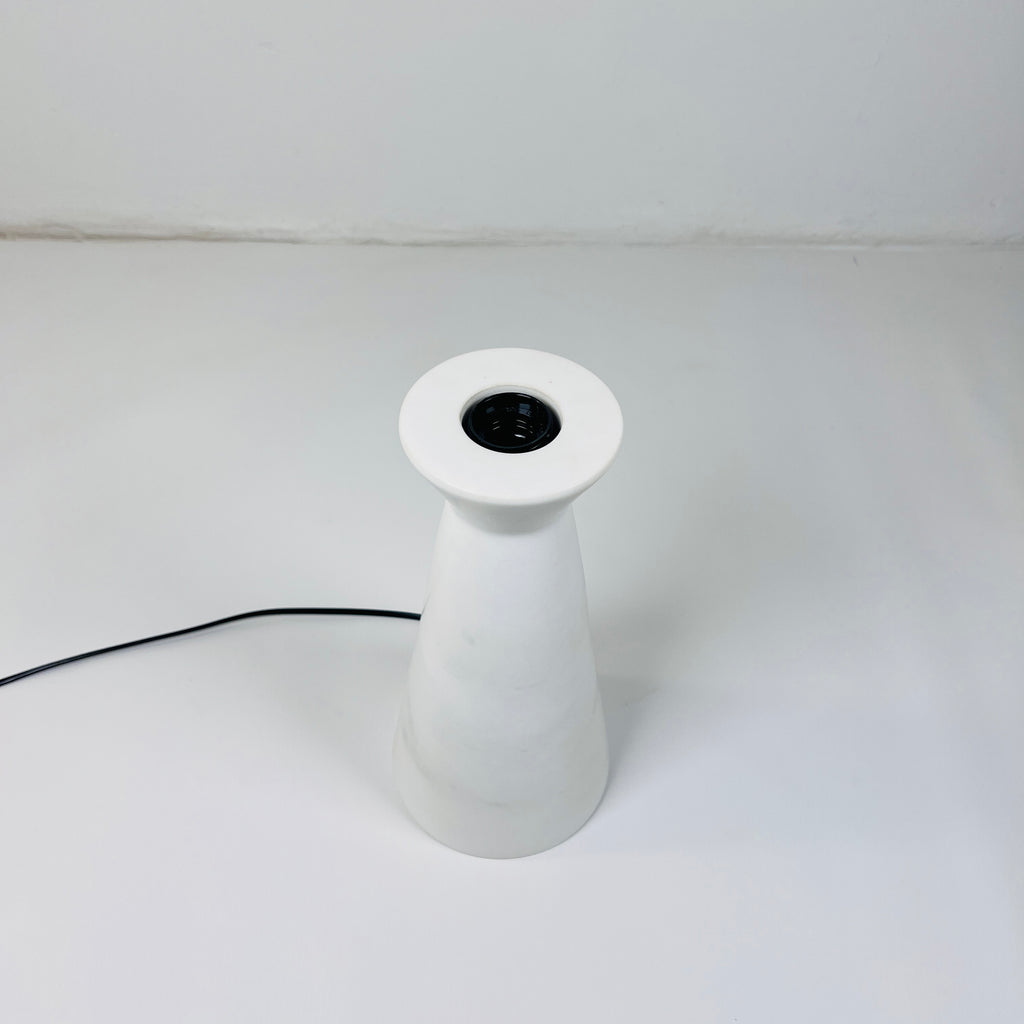 Upside Down Funnel White Marble Table Lamp