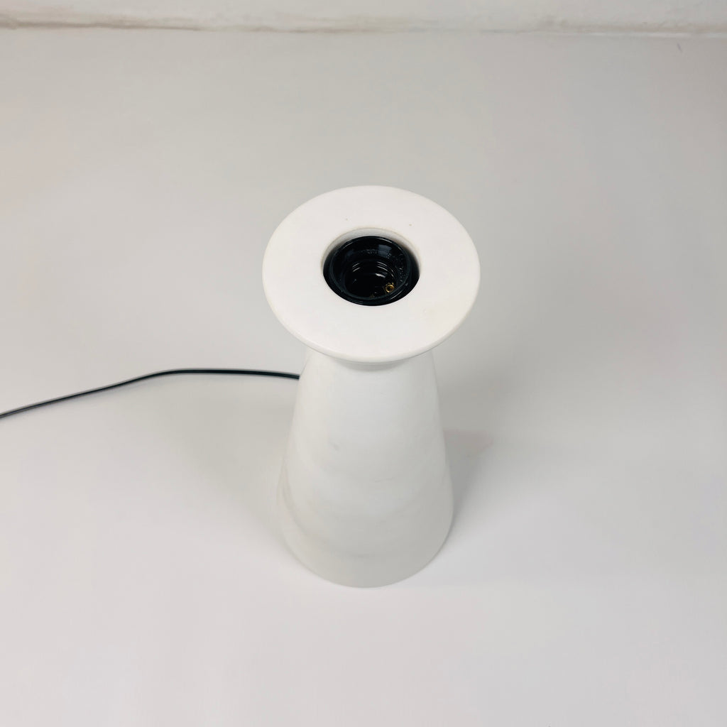 Upside Down Funnel White Marble Table Lamp