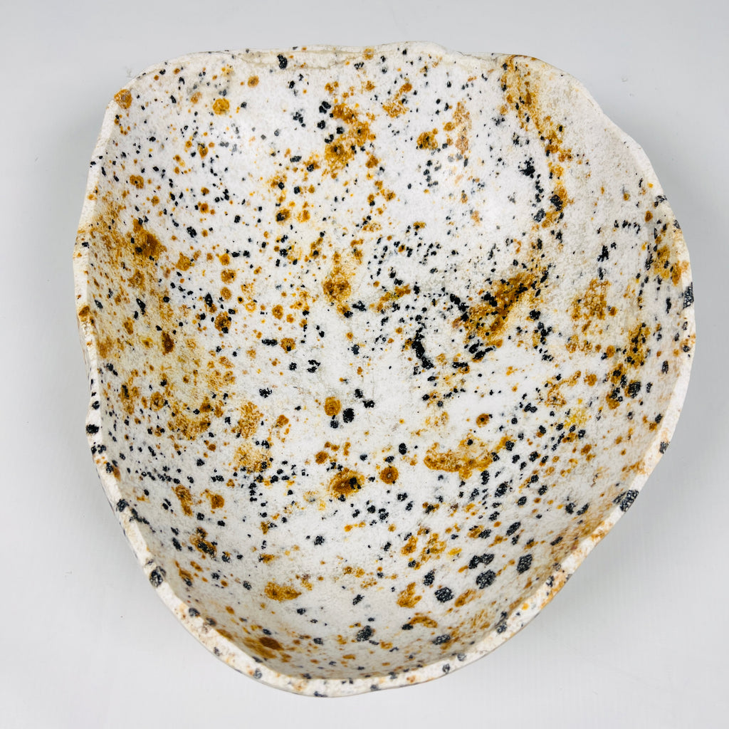 Yellow And Cream Riverstone Bowl