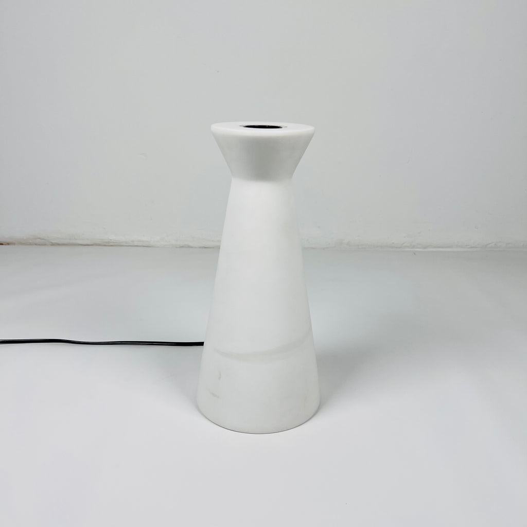 Upside Down Funnel White Marble Table Lamp