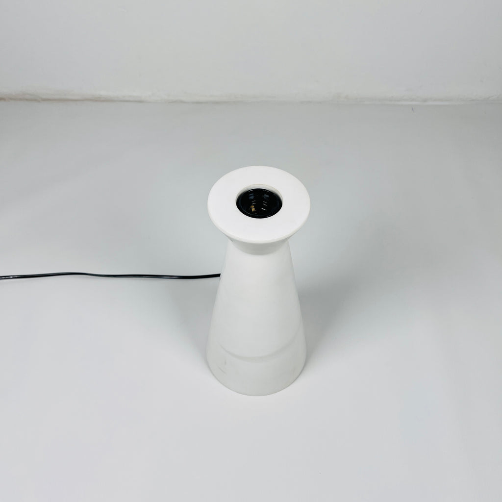 Upside Down Funnel White Marble Table Lamp