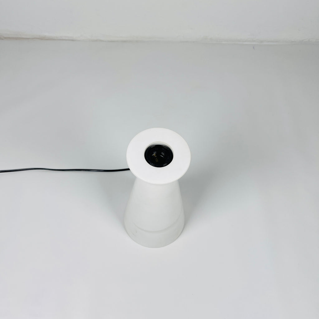 Upside Down Funnel White Marble Table Lamp