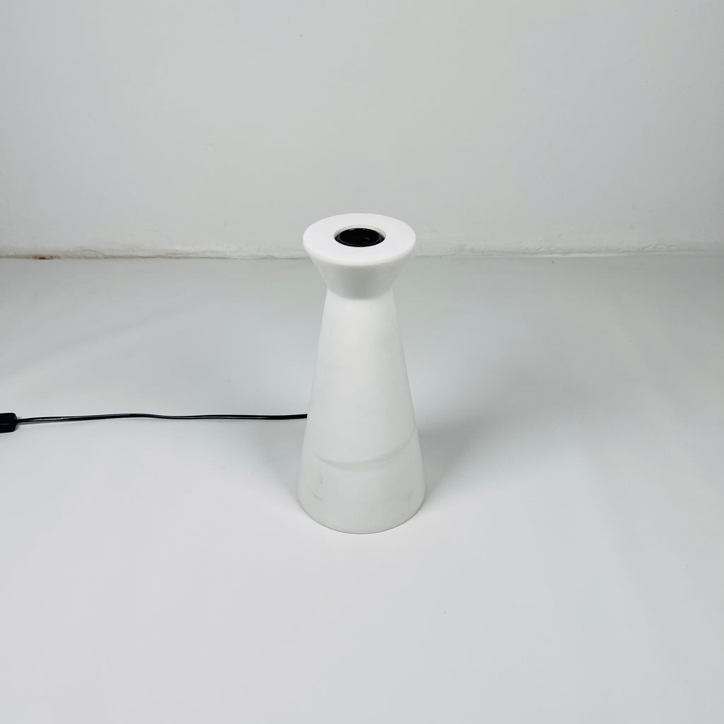 Upside Down Funnel White Marble Table Lamp