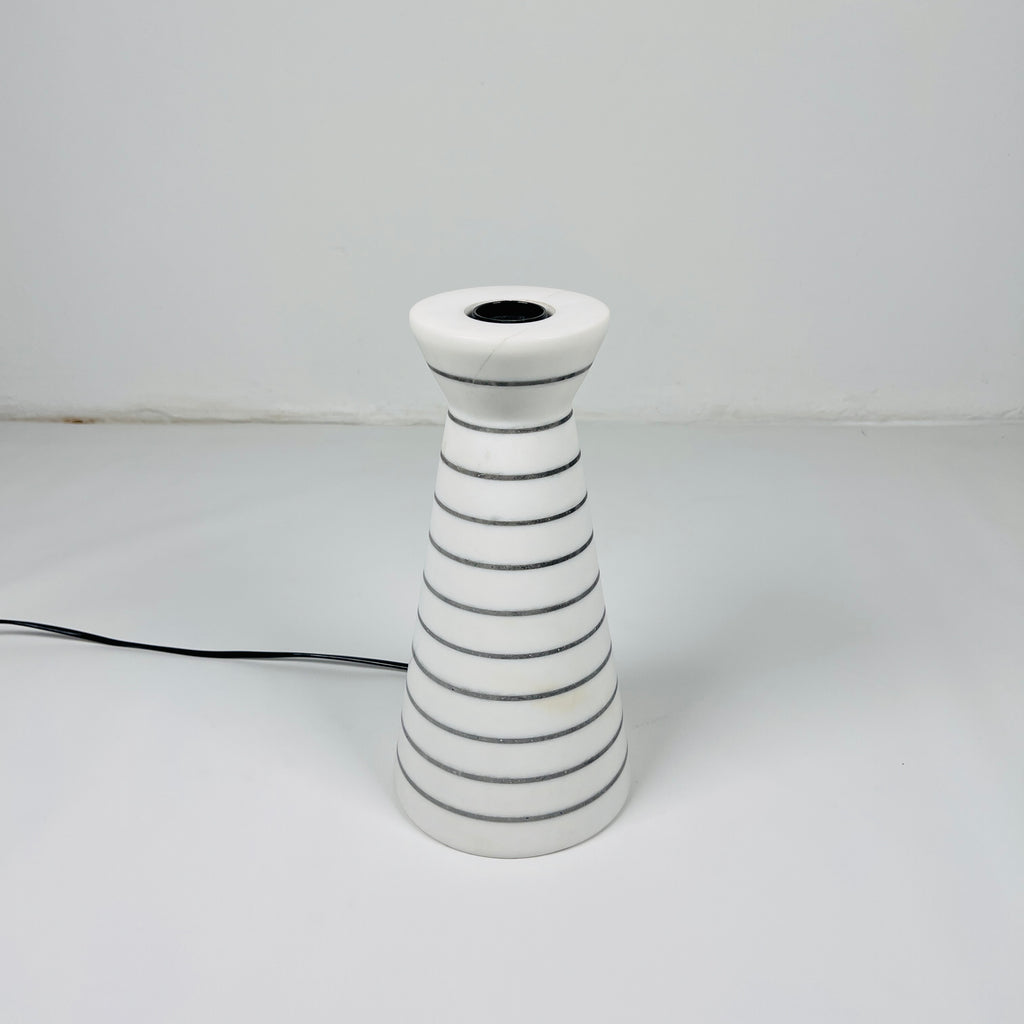 Upside Down Funnel Pinstriped Marble Table Lamp