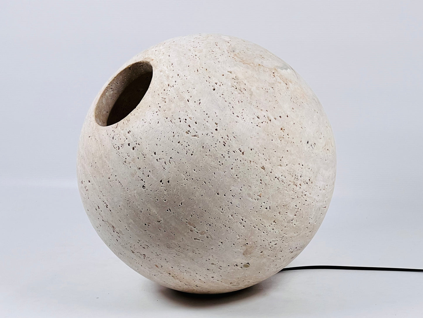 Orb Table Lamp - Travertine