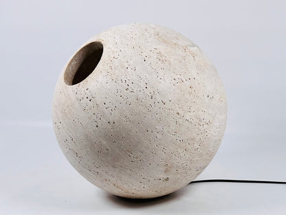 Orb Table Lamp - Travertine