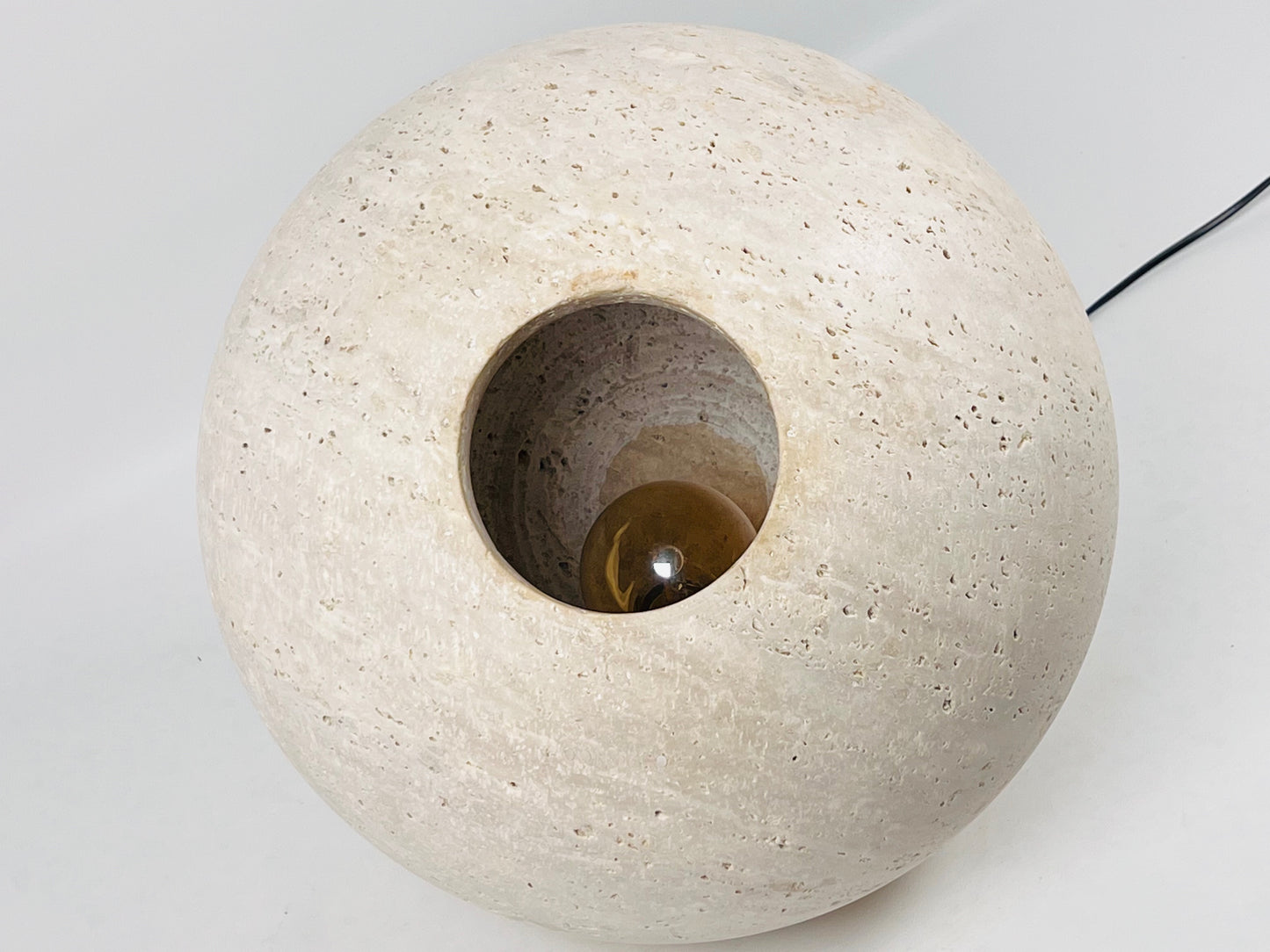 Orb Table Lamp - Travertine