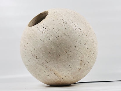 Orb Table Lamp - Travertine