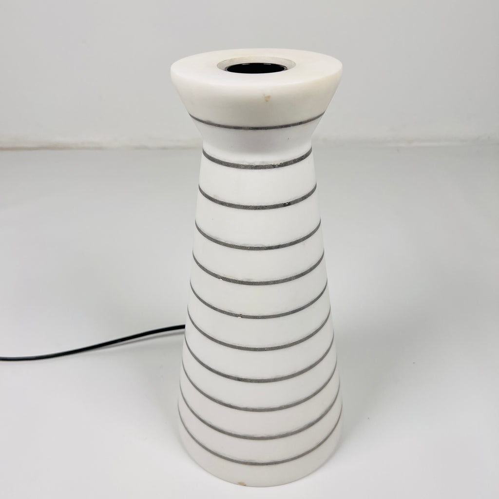 Upside Down Funnel Pinstriped Marble Table Lamp