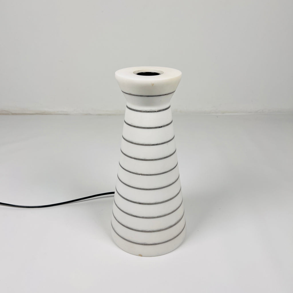 Upside Down Funnel Pinstriped Marble Table Lamp