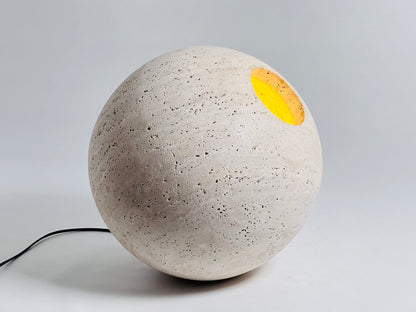 Orb Table Lamp - Travertine
