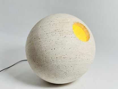 Orb Table Lamp - Travertine