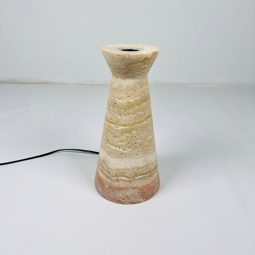 Upside Down Funnel Travertine Grazed Table Lamp