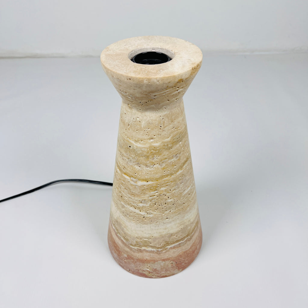 Upside Down Funnel Travertine Grazed Table Lamp