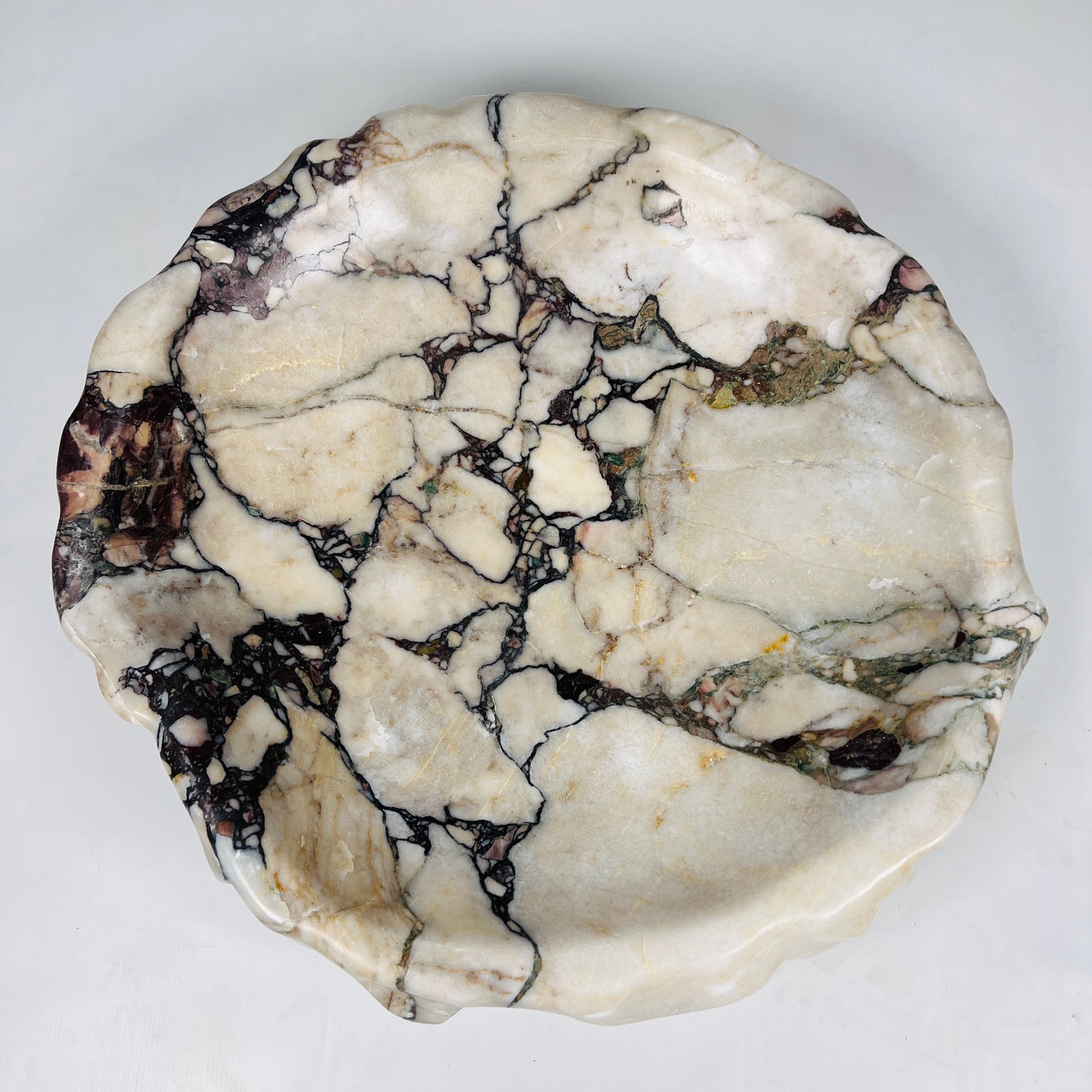 Wine Stone Bowl - Red & White