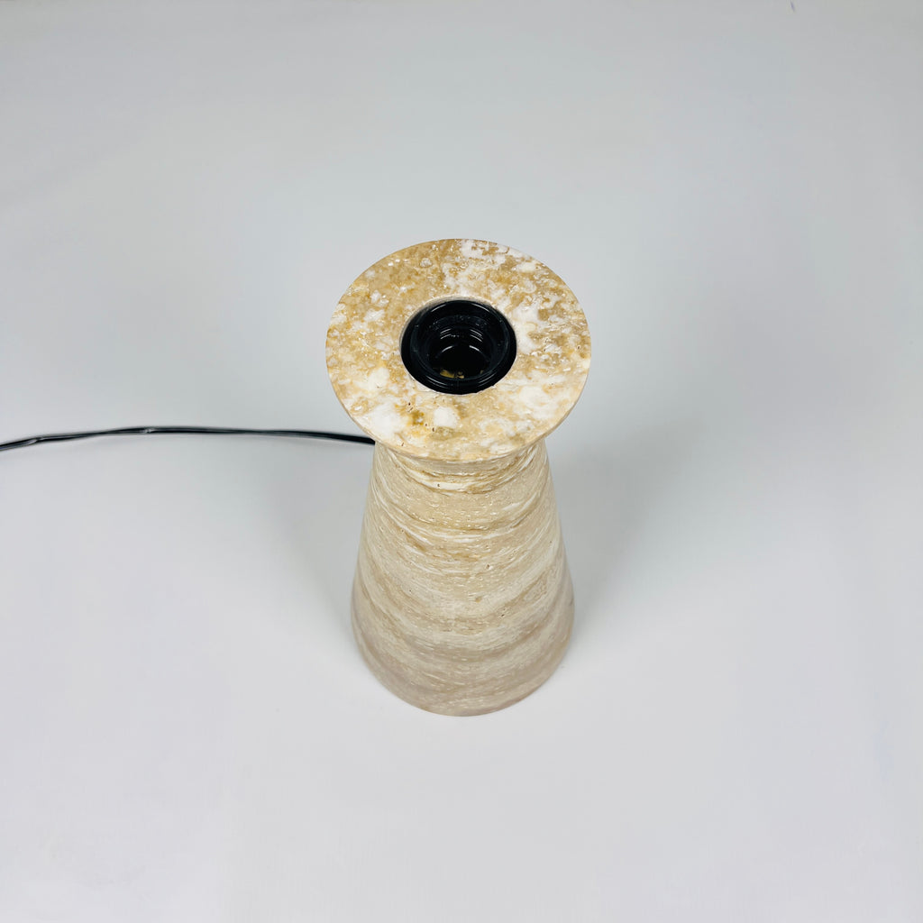 Upside Down Funnel Travertine Grazed Table Lamp