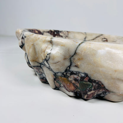 Wine Stone Bowl - Red & White