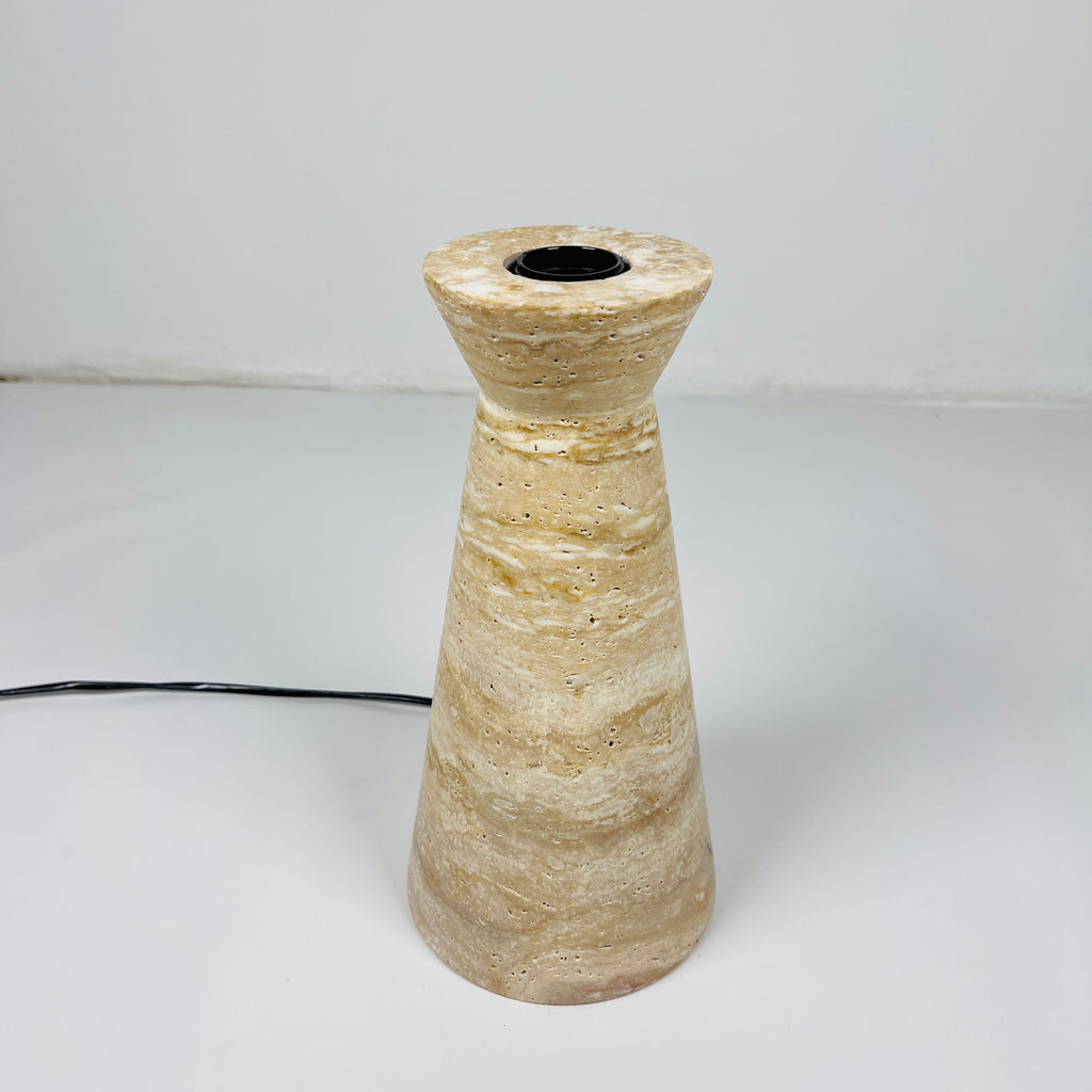 Upside Down Funnel Travertine Grazed Table Lamp