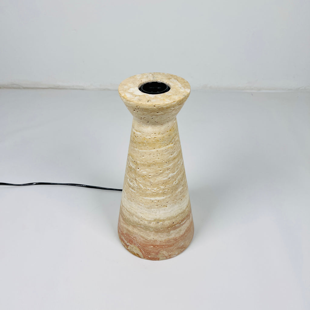 Upside Down Funnel Travertine Grazed Table Lamp