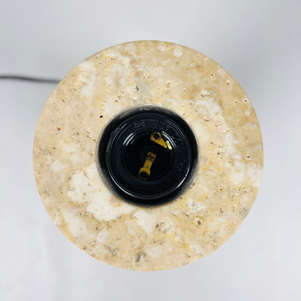 Upside Down Funnel Travertine Grazed Table Lamp