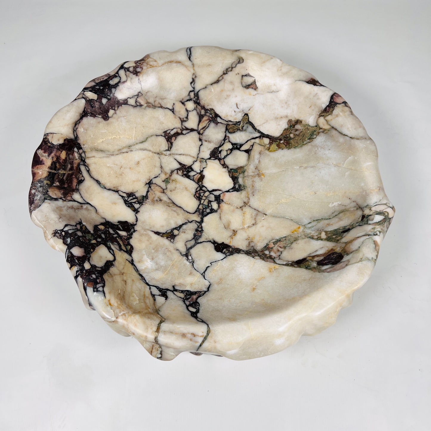 Wine Stone Bowl - Red & White